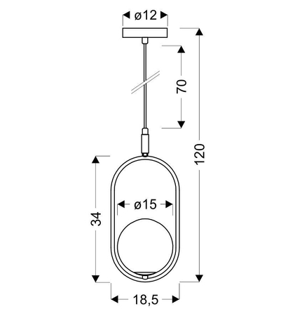 CORDEL LAMPA WISZĄCA 1X28W G9 MOSIĄDZ