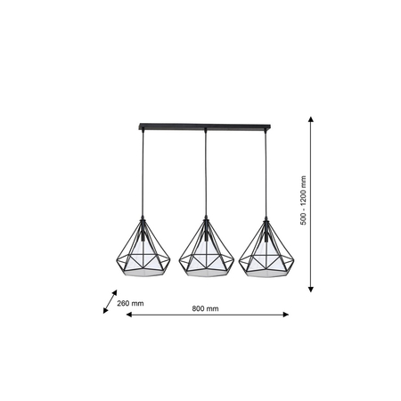 Milagro - Lampa Wisząca TRIANGOLO 3xE27