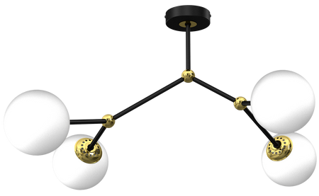 Milagro - Lampa sufitowa JOY BLACK / GOLD 4xE14