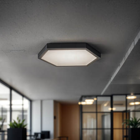 Panel LED Natynkowy HEXAGON BY-SLS-6C Plaster Miodu 40W Czarny