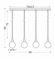 Maldus lampa wisząca chromowy 4x40w g9 klosz biały