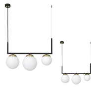 Milagro - Lampa wisząca SPARTA BLACK / GOLD 3xE14