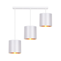 atlanta lampa wisząca biały 3x40w e27 abażur biały