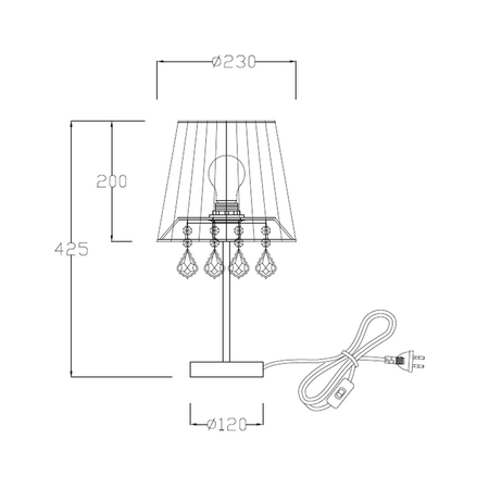 Lampa stołowa Mona srebrna 1xE14