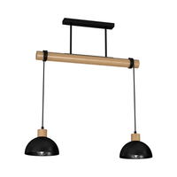 Milagro - Lampa wisząca ERIK Black/Wood 2xE27