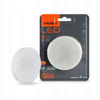 ŻARÓWKA LED VIDEX GX53 8W BARWA 3000K CIEPŁE ŚWIATŁO BIAŁE 730 LUMENÓW IP20