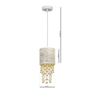 Milagro - Lampa wisząca ALMERIA WHITE/GOLD 1xE27