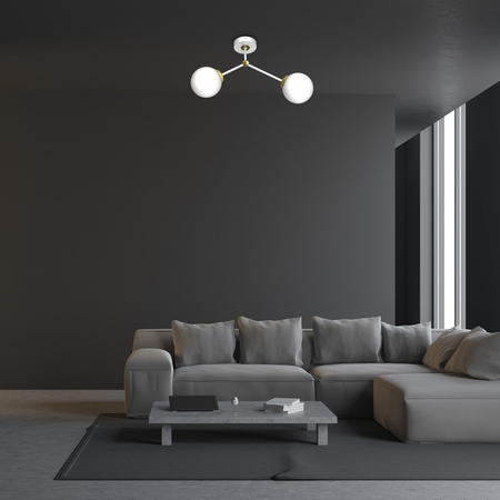 Milagro - Lampa sufitowa JOY WHITE / GOLD 2xE14