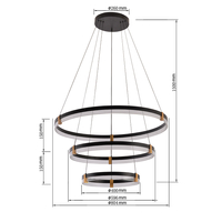 Lampa wisząca Plum 80 cm 60 cm 40 cm czarno-transparentna LED CCT