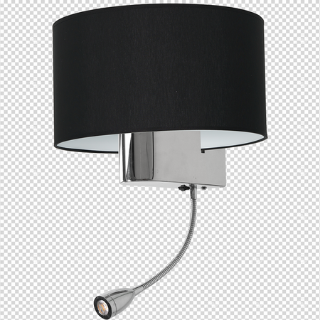 Milagro - Kinkiet CASINO BLACK/CHROME 1xE27 + 1W LED