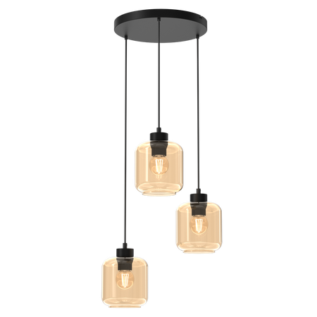 Milagro - Lampa wisząca SOMBRA AMBER 3xE27