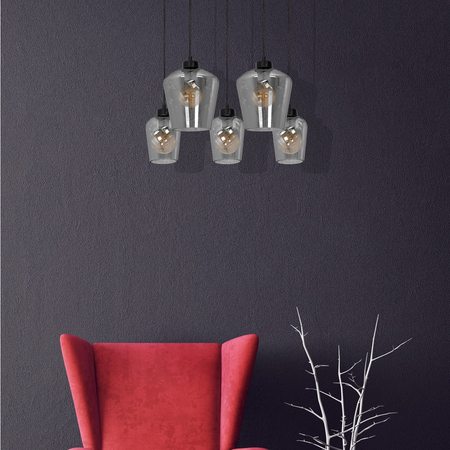 Milagro - Lampa wisząca SANTIAGO SMOKED 5xE27