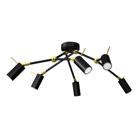 Milagro - Lampa sufitowa IRIS Black/Gold 6x mini GU10