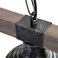 Milagro - Lampa wisząca FARO BLACK/WOOD 2xE27