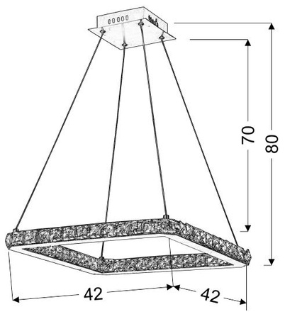 Candellux - Lords Lampa Wisząca Kwadrat 42X42 24W Led Chrom