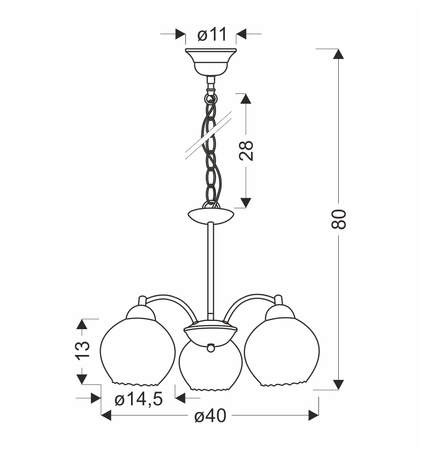 Candellux - Baida Lampa Wisząca Satynowy 3X60W E27 Klosz Matowo Transparentny