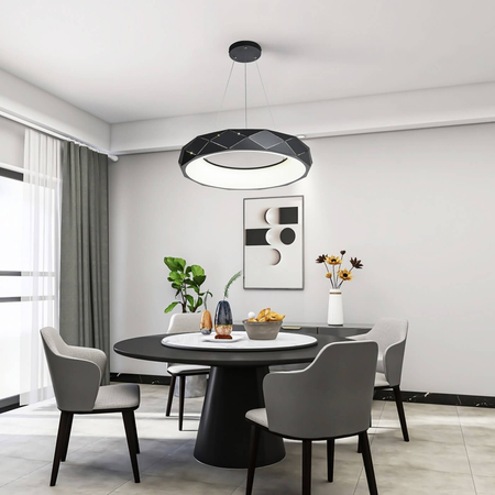 Lampa wisząca Reus czarna LED 4000K