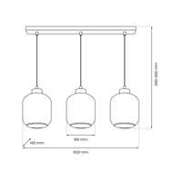 Milagro - Lampa wisząca SOMBRA SMOKED  3xE27