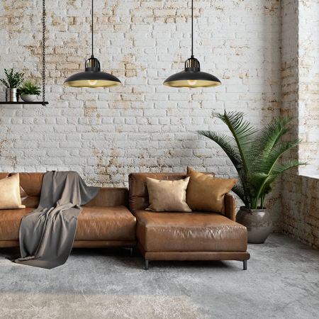 Milagro - Lampa wisząca FELIX BLACK/GOLD 2xE27