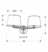 IBIS LAMPA KINKIET 2X40W E14 SATYNA