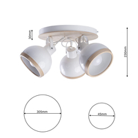 Milagro - Lampa sufitowa OVAL WHITE 3xE27