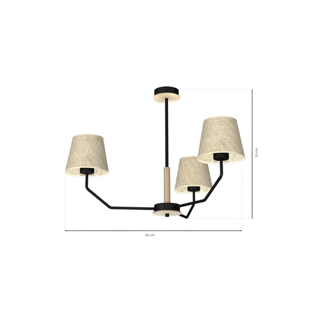 Milagro - Lampa wisząca ETNA Black 3xE27