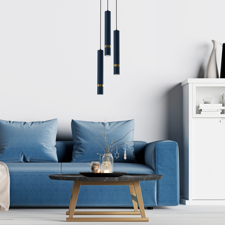Milagro - Lampa wisząca JOKER NAVY BLUE/GOLD 3xGU10