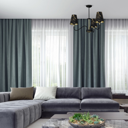 Milagro - Lampa wisząca HERMES Black/Gold 3xE27