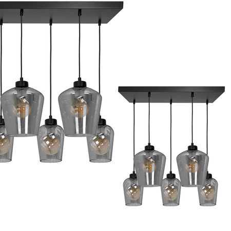 Milagro - Lampa wisząca SANTIAGO SMOKED 5xE27