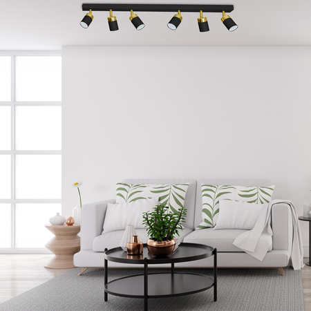 Milagro - Lampa sufitowa JOKER BLACK/GOLD 6xGU10