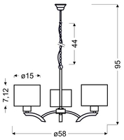 DRAGA LAMPA WISZĄCA 3X60W E27 KREMOWY