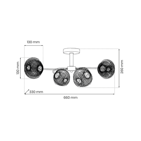 Lampa sufitowa OAKLAND 4xE27