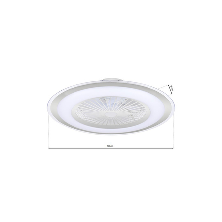 Milagro - Plafoniera LED ZONDA SILVER 48W z wentylatorem