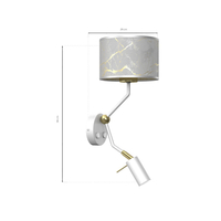 Milagro - Kinkiet SENSO White/Gold 1xE27 + 1x mini GU10