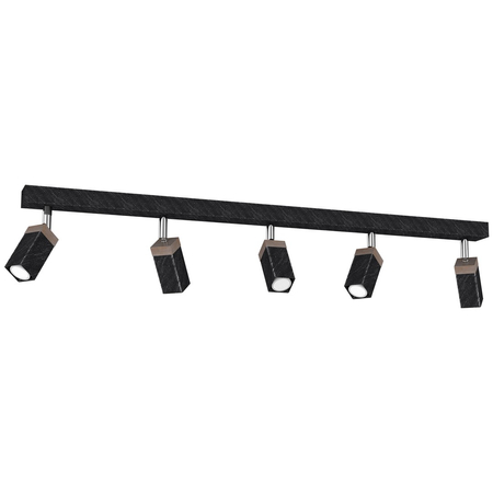 Milagro - Lampa sufitowa SOLO SAWN BLACK / PATINATED WOOD 5x mini GU10