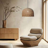 Rattanowa lampa wisząca Kanso 50 cm jasne drewno 1xE27