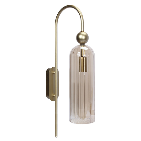 Lampa Dekoracyjna Ścienna Kinkiet Szklana AM204 1xE14 Złota REGINA