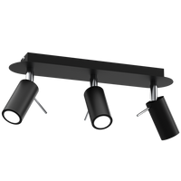 Milagro - Lampa sufitowa PRESTON BLACK/CHROME 3x mini GU10
