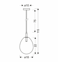 LAMPA WISZĄCA LUKKA 1 CHROMOWY SZARY