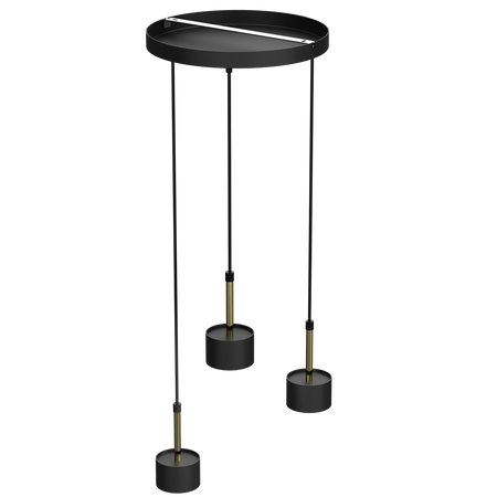 Milagro - Lampa wisząca ARENA BLACK/GOLD 3xGX53