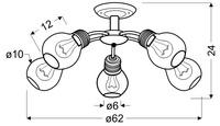 GLIVA LAMPA WISZĄCA 5X60W E27 PATYNA  (BEZ ŻARÓWEK)