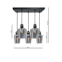 Milagro - Lampa wisząca RICHMOND BLACK / GOLD 5xE27  Prostokąt