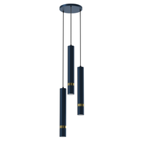 Milagro - Lampa wisząca JOKER NAVY BLUE/GOLD 3xGU10