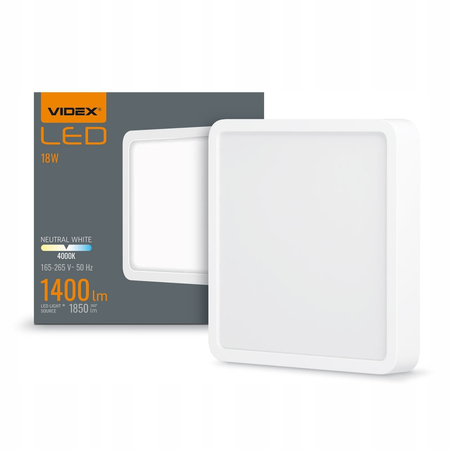 Panel natynkowy LED plafon sufit kwadrat 18W
