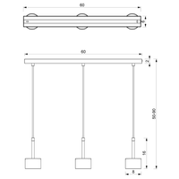 Milagro - Lampa wisząca ARENA WHITE/SILVER 3xGX53