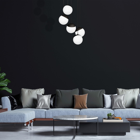 Milagro - Lampa wisząca SFERA BLACK 5xE14