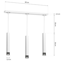 Milagro - Lampa wisząca DANI WHITE/CHROME 3xGU10