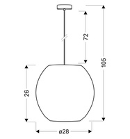 Candellux - Rica Lampa Wisząca 28 1X40W E27 Zielony + Linka 85-10523