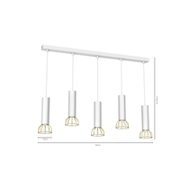 Milagro - Lampa wisząca DANTE White/Gold 5x mini GU10