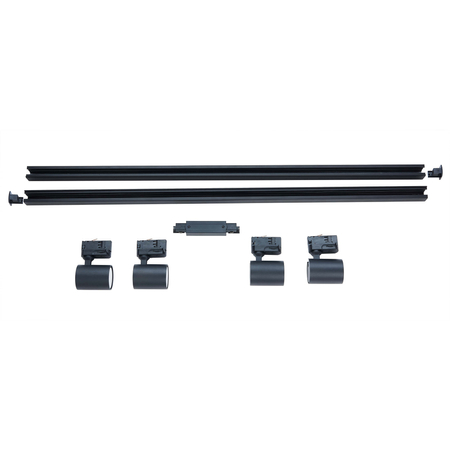 Zestaw oświetlenia szynowego Snow SET 3F czarny 4xGU10